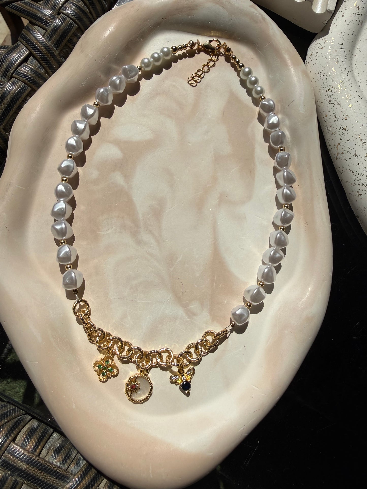 Fun pendants & Pearls Necklace