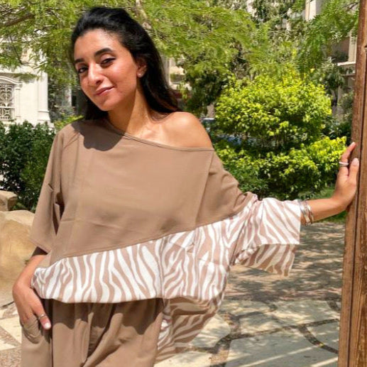 Beige asymmetric TOP