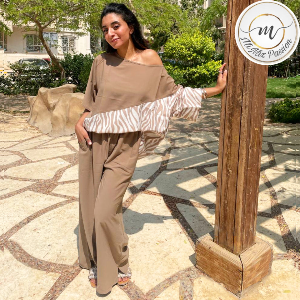 Beige asymmetric set