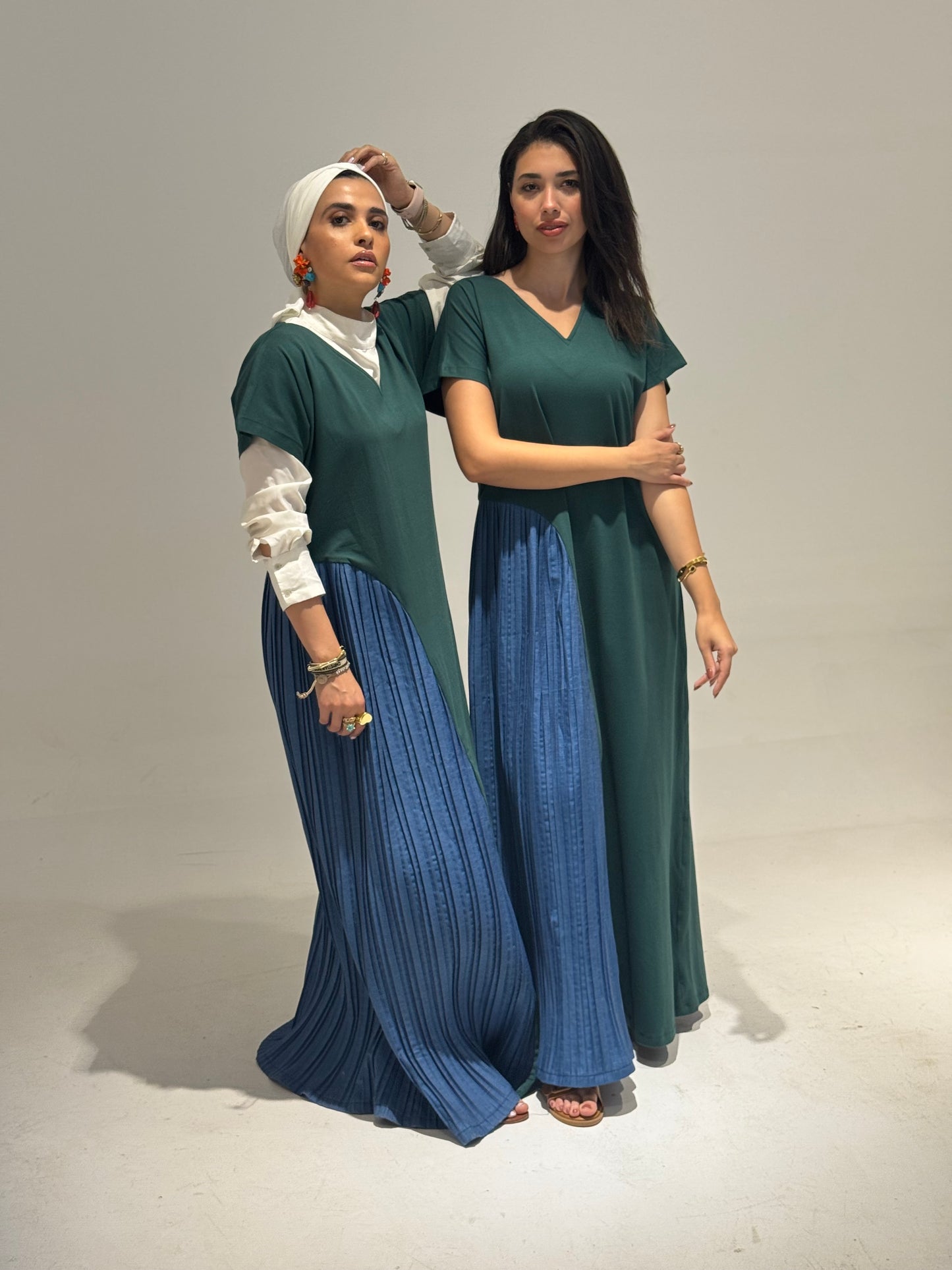 Dark Green flow dress