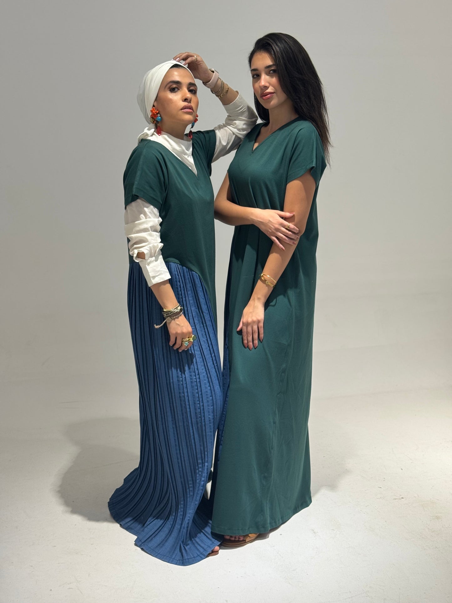 Dark Green flow dress