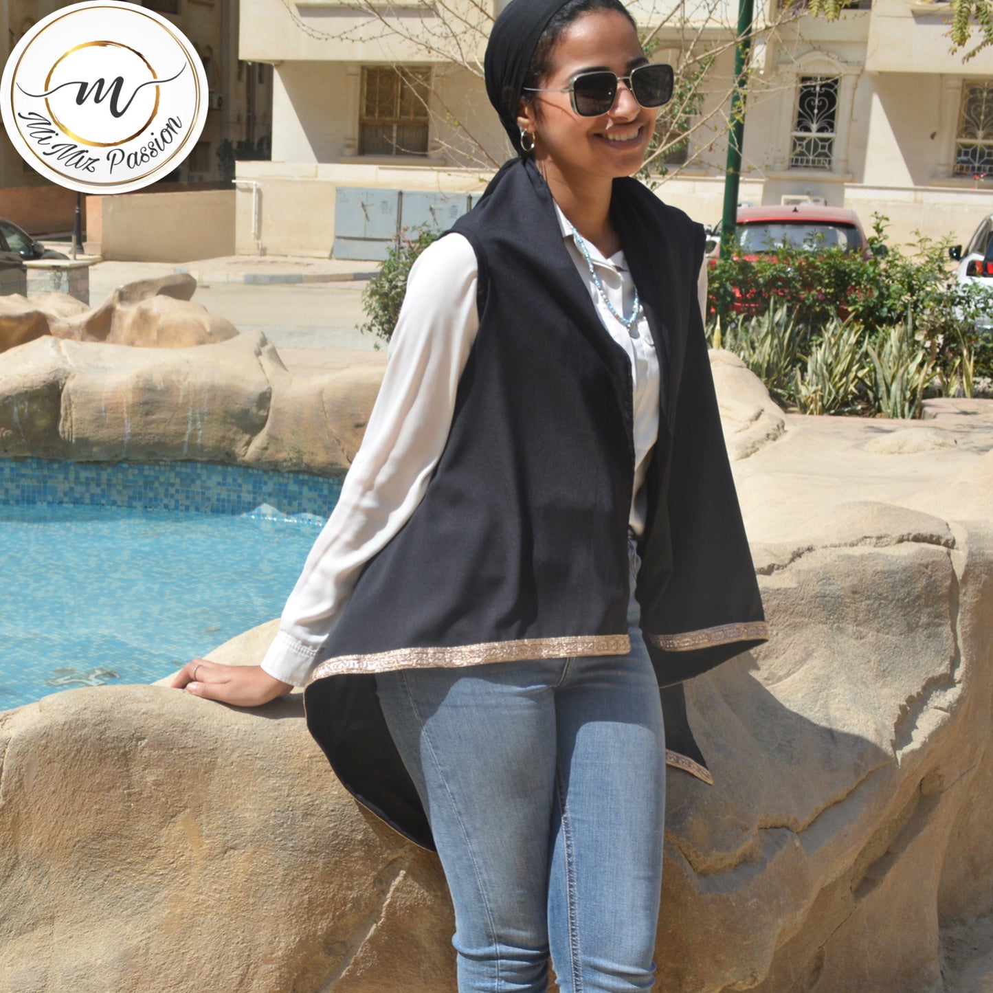 Black embroidered edges Cardigan